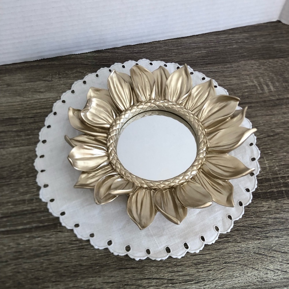 Goldtone Flower Shaped Accent Mirror